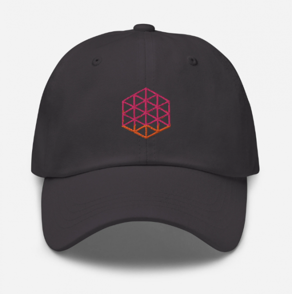 Topi dengan Bordir Geometris